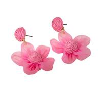 Orecchini in tulle a rete, gioielli artigianali artistici | Orecchini a perno con motivo floreale 3D, per feste, matrimoni, occasioni leggere, accessori da donna