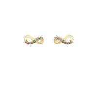Orecchini Infinito con Zirconi Multicolore, Placcati in oro, 8x4 mm