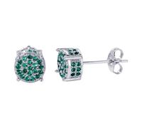 Orecchini Iniziali con zirconi scintillanti e pavé, accessori squisiti e meravigliosi che mostrano un perfetto per ogni occasione. (Green, One Size)