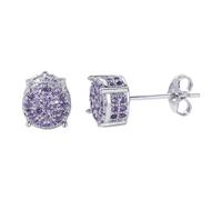 Orecchini Iniziali con zirconi scintillanti e pavé, accessori squisiti e meravigliosi che mostrano un perfetto per ogni occasione. (Purple, One Size)