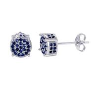 Orecchini Iniziali con zirconi scintillanti e pavé, accessori squisiti e meravigliosi che mostrano un perfetto per ogni occasione. (Blue, One Size)