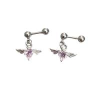 Orecchini ipoallergenici in acciaio inox a forma di cuore, con ali di angelo, vestibilità comoda, per tutti i giorni, regalo per le vostre ali in acciaio inox, orecchini a cuore per pelli sensibili