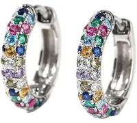 Orecchini ipoallergenici Piccoli Mini Orecchini a Cerchio forati in Oro/Argento per Donna, zirconi cubici, Regali alla Moda, biancoDurability