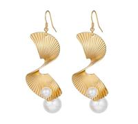 Orecchini irregolari a forma di ventaglio per le donne, design a doppio strato, ganci per le orecchie leggeri ipoallergenici per tutti i giorni, ufficio, abbigliamento da festa