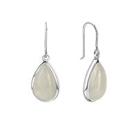 orecchini jamelli argento sterling 925 rodiato lucido pietra di luna vera pie...