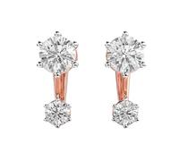 Orecchini Jazzy in argento sterling 925 | Placcatura in oro rosa | N. pietra: 4 | Dimensioni gemma: 0,30-1,49 mm | Peso: 2,8 crt | Forma: rotonda | 4,52 grammi |LKE_R_00031