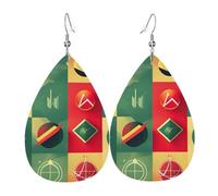 Orecchini leggeri in finta pelle, orecchini a goccia alla moda, graziosi orecchini pendenti per scuola, matematica, simboli stampati