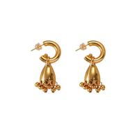 Orecchini Lily of the Valley-borchie floreali in ottone ipoallergenico da donna, gioielli per tutti i giorni e per le feste