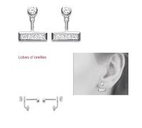 Orecchini Lobari Cristallo ZIRCONIO Argento 925/1000 Rutenato Gioielli Donna