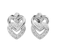 Orecchini Loop of Love in argento sterling 925 | Placcatura in argento n. Pietra: 20 Dimensioni gemma: 0,01-0,10 mm | Peso: 0,31 crt Forma: rotonda | 3,062 grammi |LKE_W_00040