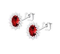 Orecchini Lotus Silver Marquise Rosso