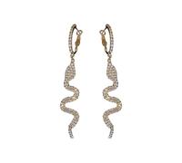 Orecchini lunghi a forma di serpente tempestati di diamanti, eleganti e di fascia alta, con un look unico e individualistico
