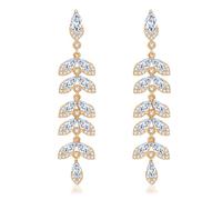 Orecchini lunghi a perno con ciondolo in zirconia cubica con texture in rame, adatti per donne alla moda, regalo scintillante per le donne, Misura unica, come descritto, come descritto