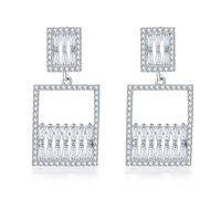 Orecchini lunghi a perno con ciondolo in zirconia cubica con texture in rame, adatti per donne alla moda, regalo scintillante per le donne, Misura unica, come descritto, come descritto