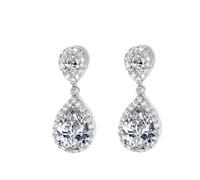 Orecchini lunghi a perno, pendenti, con zirconia cubica, con struttura in rame, adatti per donne alla moda, regalo con zirconia cubica, Misura unica, come descritto, come descritto