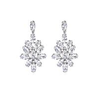 Orecchini lunghi a perno, pendenti, con zirconia cubica, con struttura in rame, adatti per donne alla moda, regalo con zirconia cubica, Misura unica, come descritto, come descritto