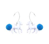 Orecchini lunghi alla moda a forma di cavallo, in resina, alla moda, unici e alla moda, adatti per un dolce look punk, Misura unica, come descritto, come descritto