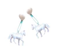 Orecchini lunghi alla moda a forma di cavallo, in resina, alla moda, unici e alla moda, adatti per un dolce look punk, Misura unica, come descritto, come descritto