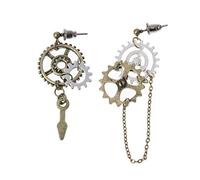 Orecchini lunghi alla moda con gancio a forma di ingranaggio pendenti orecchini pendenti da donna Steampunk industriale orecchini gioielli decorazione per donna, Silicone