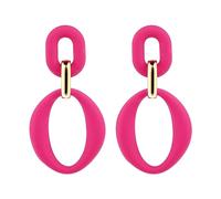 Orecchini Lunghi in Acrilico Orecchini Pendenti con Personalità Geometrica Quadrata Orecchini Pendenti Ovali in Acrilico Alla Moda per Donne e Ragazze Gioielli Alla Moda (Rosa Rossa)