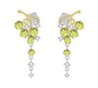 Orecchini Lunghi In Argento Sterling 925 Orecchini Pendenti Da Sposa Pietra Di Cristallo Naturale Nappa Scintillante Gioielli Formali Da Damigella D'Onore Dichiarazione Ballo Di Fine Anno per Le Don