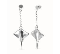 Orecchini lunghi placcati in argento sterling con una manta