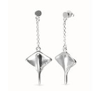 Orecchini lunghi placcati in argento sterling con una manta