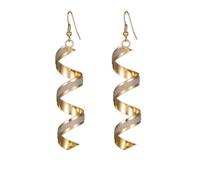 Orecchini lunghi smerigliati personalizzati a spirale geometrica, orecchini da donna surround retrò, Misura unica, Lega di acciaio, Nessuna pietra preziosa