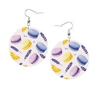 Orecchini Macaron Lavanda Dolci Rosa E Lilla Orecchino In Pelle A Forma Rotonda Leggero Ciondola Gioielli Per Ragazze Da Donna Perfetto Da Indossare Tutti I Giorni