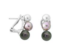 Orecchini Majorica Perle Multicolori Rotonde 6 A 8Mm Bianco, Rosa, Grigio 12587.