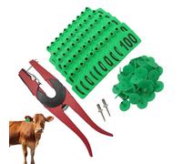 Orecchini, Marcatori di Identificazione per Animali da Agriturismo, Etichette numerate 001-100 con applicatore per allevamento bovino identificazione animale pecore capre e gestione