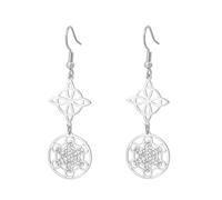 Orecchini Metatron Cube Witch Knot Triquetra celtica Trinità Nudo De Bruja Geometria sacra Sigilli Wiccan dell'Arcangelo Gioielli talismani Regali irlandesi per donne (argento 1)