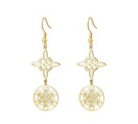 Orecchini Metatron Cube Witch Knot Triquetra celtica Trinità Nudo De Bruja Geometria sacra Sigilli Wiccan dell'Arcangelo Gioielli talismani Regali irlandesi per donne (oro 2)