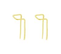 Orecchini minimalisti a doppio piercing per donne e ragazze e uomini S925 in argento Sterling con perno di sicurezza a 2 fori a lobo piegato, alla moda, ipoallergenici, colore: Oro, cod. E633