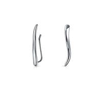 Orecchini Minimalisti Geometrici Lineari a Onda per Donna e Ragazza in Argento Sterling .925