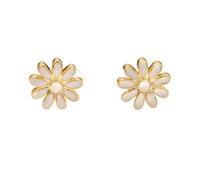Orecchini minimalisti per bordi da fiore da margherita per donne stalloni floreali bianchi gialli orecchini chic per piercing gioielli per madre per madre figlia