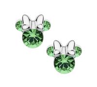 Orecchini Minnie Mouse a Bottone con Pietra Portafortuna Disney da Donna in Argento, Gioielli Disney, Impreziosito da Zirconia