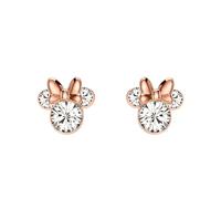 Orecchini Minnie Mouse a Bottone con Pietra Portafortuna Disney da Donna - Orecchini per Ragazze - Gioielli con Pietra Portafortuna - Gioielli Disney (Argento)