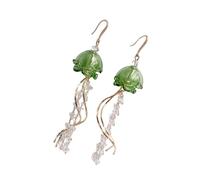 Orecchini moderni a forma di medusa con finitura in lega liscia, design comodo da indossare, per occasioni professionali e casual, orecchini in acrilico di ispirazione marina, Misura unica, come