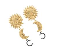Orecchini moderni a forma di sole, luna, geometrici, in lega, per abiti quotidiani e gite in spiaggia, orecchini ispirati hippie, Misura unica, come descritto, come descritto