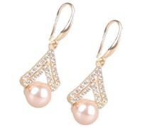 Orecchini moderni con strass dal design triangolare, gioielli in lega scintillanti, alla moda, adatti per eventi serali, eleganti orecchini con perle di cristallo, One Size, come descritto, come