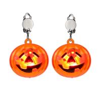 Orecchini Moderni E Leggeri Orecchini di Halloween Orecchini da donna con zucca scheletro LED luminosi Orecchini illuminati Orecchini pendenti con goccia di Halloween che si (Orange, One Size)