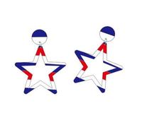 Orecchini moderni Heart Star Stripe Acrilico Comodi Accessori Di Moda Per Le Orecchie Sensibili Di Orecchini Acrilici Per Le Donne, Taglia unica, come descritto