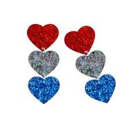 Orecchini moderni Heart Star Stripe Acrilico Comodi Accessori Di Moda Per Le Orecchie Sensibili Di Orecchini Acrilici Per Le Donne, Taglia unica, come descritto