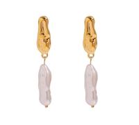 Orecchini moderni in acciaio inox sottili perle irregolari anelli d'oro geometrici pendenti accessori