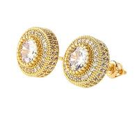 Orecchini moissaniti in oro in oro 14K, orecchini in stile hip-hop, perfetti per celebrare le pietre miliari o gli amanti della moda urbana, il regalo di papà