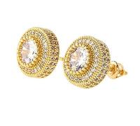Orecchini moissaniti in oro in oro 14K, orecchini in stile hip-hop, perfetti per celebrare le pietre miliari o gli amanti della moda urbana, il regalo di papà