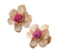 Orecchini multiuso delicati con camelie nere Accessorio per le donne Aggiunta portatile a qualsiasi outfit o occasione Orecchini femminili irregolari