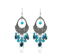 Orecchini nappa vintage per ragazze, donna, geometria della moda, orecchini pendenti pendenti pendenti, gioielli con perline, regali per donna, abbinamento perfetto, blu, economico e resistente. Fashi
