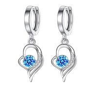 Orecchini Naso Brillantino 3 Mm a cuore da donna Orecchini pendenti con temperamento eterni lunghi in (Blue, One Size)
